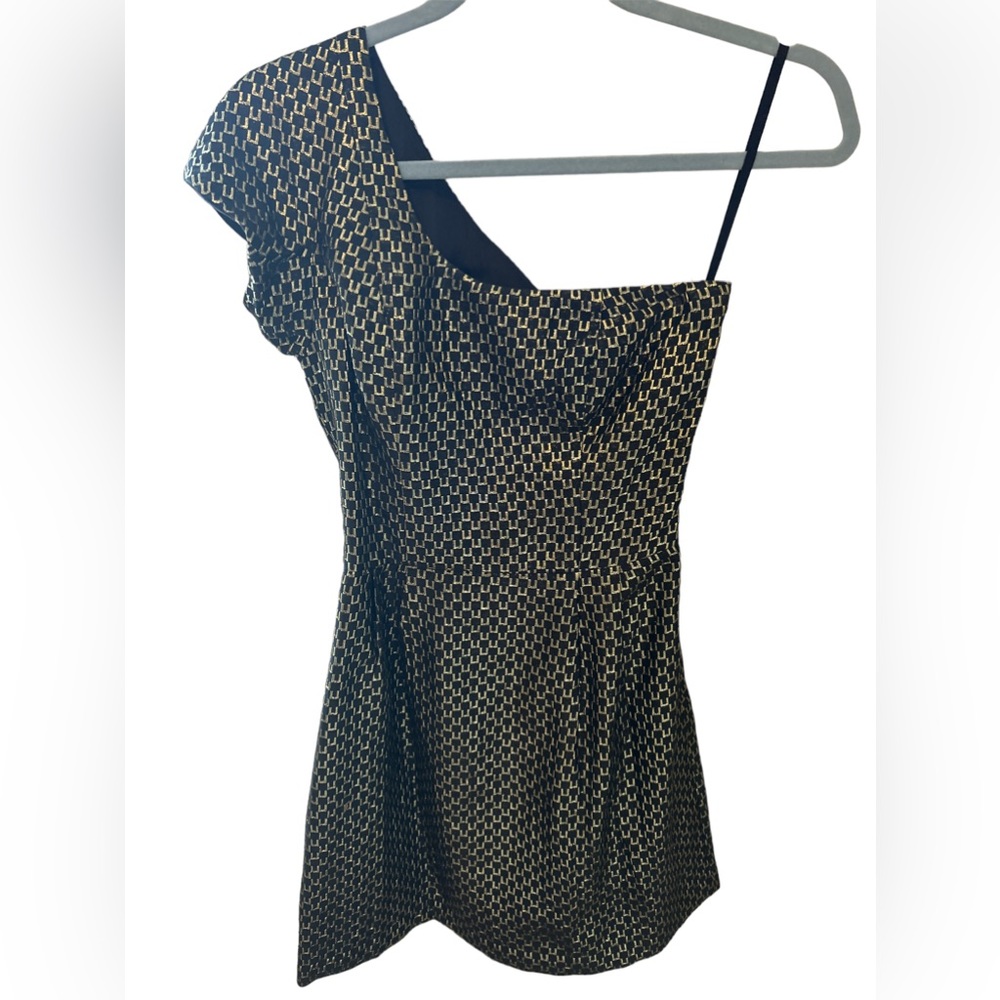 French connection colonel one shoulder jacquard dress